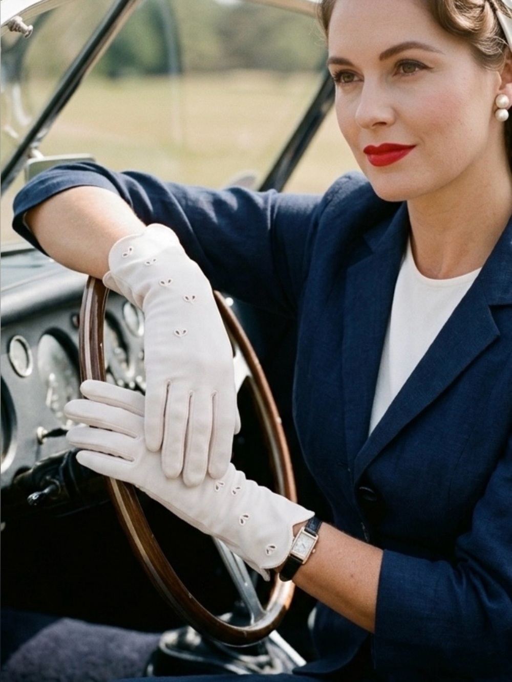 Vintage 50s Mid Length Nylon Gloves